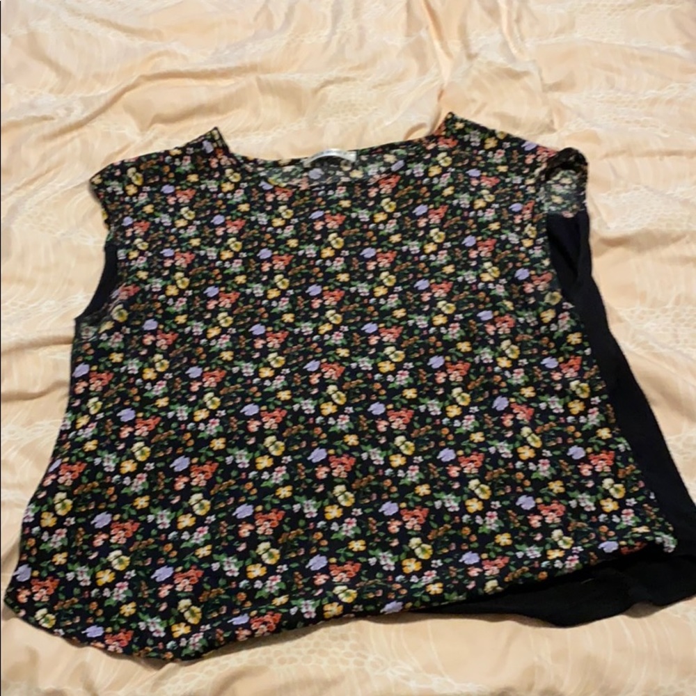 Wild Honey floral crop top with peekaboo back